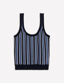 Boden Tenues De Travail|Ensembles Assortis-Débardeur Liz en maille Rayé bleu marine authentique