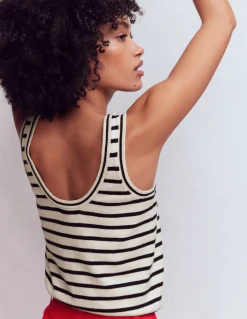 Boden Tenues De Travail|Ensembles Assortis-Débardeur Liz en maille Ivoire, bleu marine