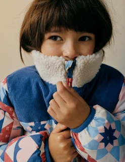 Boden Manteaux & Vestes-Doudoune cosy Patchwork bleu d'Alaska