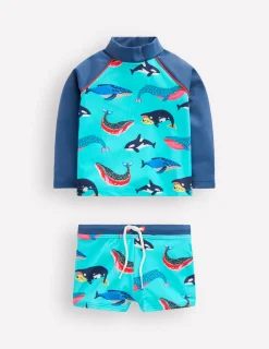 Boden Maillots & Tenues De Plage-Ensemble avec haut de plage Baleines bleu