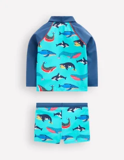 Boden Maillots & Tenues De Plage-Ensemble avec haut de plage Baleines bleu