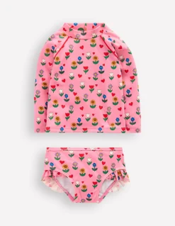 Boden Maillots & Tenues De Plage-Ensemble avec haut de plage à logo Motif Flower Garden rose