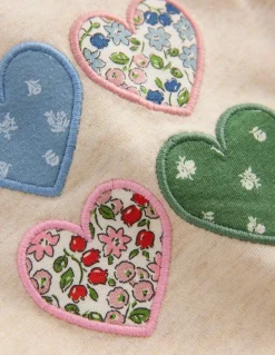 Boden Barboteuses & Ensembles-Ensemble avec logo pour filles Motif Floral Hearts bleu