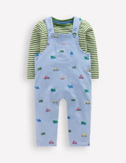 Boden Barboteuses & Ensembles-Ensemble avec salopette en jersey Construction bleu