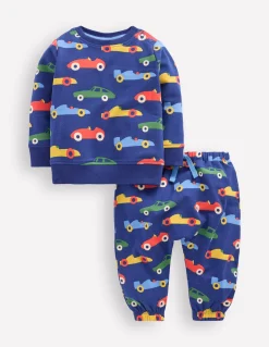 Boden Barboteuses & Ensembles-Ensemble avec sweat Voitures bleu