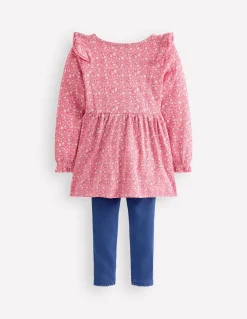 Boden Tops & T-Shirts|Robes-Ensemble avec tunique côtelée Minuscule tulipe œillet marin