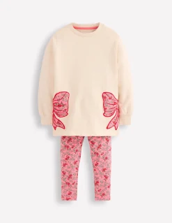 Boden Tops & T-Shirts|Robes-Ensemble avec tunique-sweat fun Nœuds avoine chiné