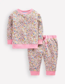 Boden Barboteuses & Ensembles|Ensembles Assortis-Ensemble sweat à appliqué Imprimé petites fleurs vintage multi