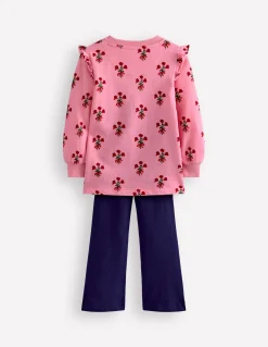 Boden Tops & T-Shirts|Robes-Ensemble sweat tunique et bas évasé Motif Posy rose