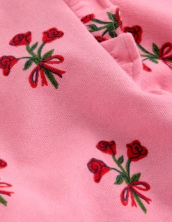 Boden Tops & T-Shirts|Robes-Ensemble sweat tunique et bas évasé Motif Posy rose