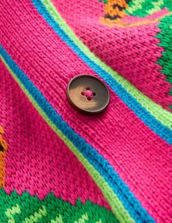 Boden Pulls & Gilets-Gilet à ceinture en jacquard Tigres achillée rose