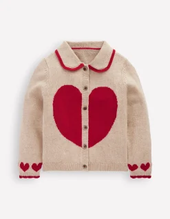 Boden Pulls & Gilets-Gilet à col et logo Cœur chinchilla chiné