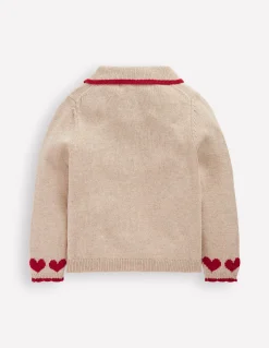 Boden Pulls & Gilets-Gilet à col et logo Cœur chinchilla chiné