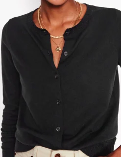 Boden Tenues De Travail|Pulls & Gilets-Gilet col rond Emilia en coton Noir