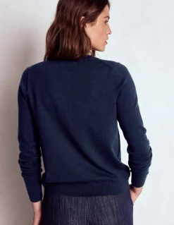 Boden Tenues De Travail|Pulls & Gilets-Gilet col rond Emilia en coton Bleu Marine