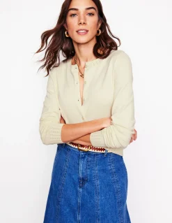 Boden Tenues De Travail|Pulls & Gilets-Gilet col rond Emilia en coton Ivoire chaud