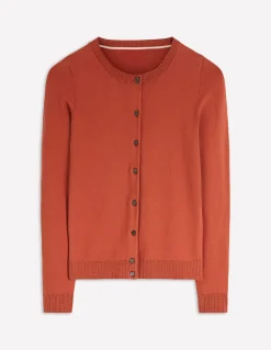 Boden Tenues De Travail|Pulls & Gilets-Gilet col rond Emilia en coton Marron châtaigne grillée