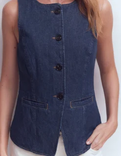 Boden Manteaux & Vestes-Gilet de costume en jean Denim indigo