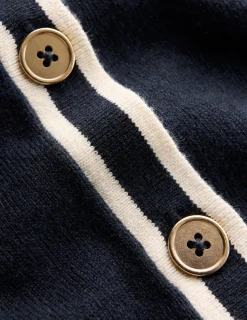 Boden Tenues De Travail|Pulls & Gilets-Gilet Liz en maille à col Bleu marine