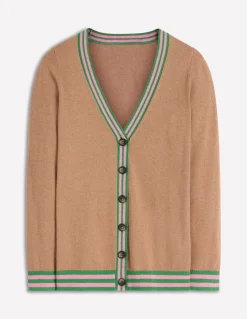 Boden Pulls & Gilets-Gilet long à col V Camel chiné