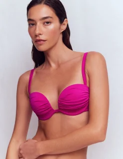 Boden Bikinis|Maillots De Bain-Haut de bikini à bonnets plissés Fuschia vif