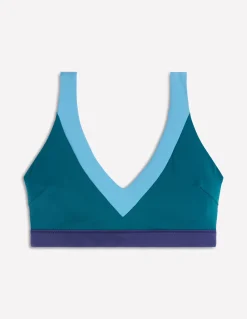 Boden Bikinis|Maillots De Bain-Haut de bikini Campania croisé dans le dos Colourblock bleu marine, vert, bleu