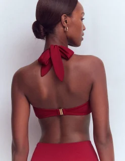 Boden Bikinis|Maillots De Bain-Haut de bikini froncé Kythira Rouge Mérida