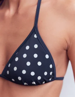 Boden Bikinis|Maillots De Bain-Haut de bikini Symi réversible Bleu marine, rayé et pois