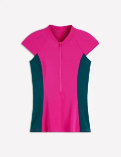 Boden Maillots De Bain-Haut de plage à mancherons Rose, colourblock