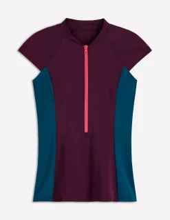 Boden Maillots De Bain-Haut de plage à mancherons Violet, colourblock