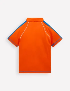 Boden Maillots & Tenues De Plage-Haut de plage à manches courtes Orange Vif