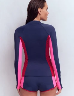 Boden Maillots De Bain-Haut de plage à manches raglan et protection solaire Bleu Marine