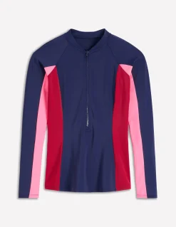 Boden Maillots De Bain-Haut de plage à manches raglan et protection solaire Bleu Marine