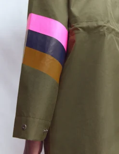 Boden Manteaux & Vestes-Imperméable long rayé Rayé vert des bois