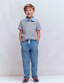 Boden Pantalons-Jean à genoux renforcés Bleu moyen délavé