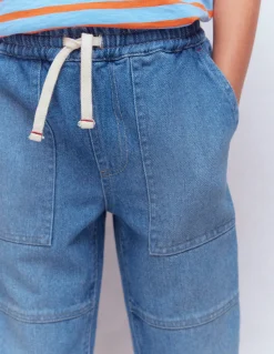 Boden Pantalons-Jean à genoux renforcés Bleu moyen délavé