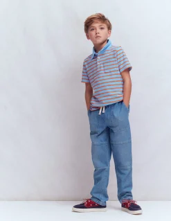 Boden Pantalons-Jean à genoux renforcés Bleu moyen délavé