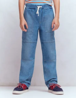 Boden Pantalons-Jean à genoux renforcés Bleu moyen délavé