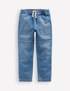 Boden Pantalons-Jean à genoux renforcés Bleu moyen délavé