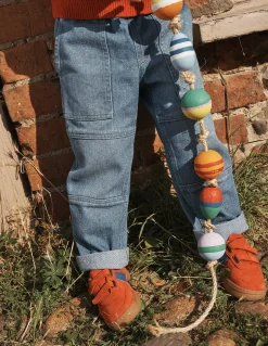 Boden Pantalons-Jean à genoux renforcés Bleu moyen délavé