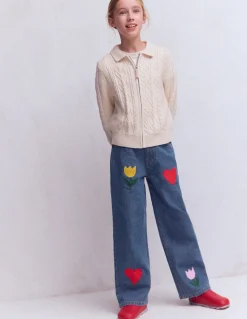 Boden Pantalons-Jean décontracté Appliqué vintage moyen