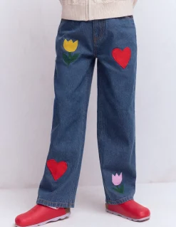 Boden Pantalons-Jean décontracté Appliqué vintage moyen