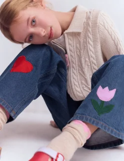 Boden Pantalons-Jean décontracté Appliqué vintage moyen