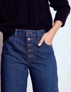 Boden Tenues De Travail|Pantalons-Jean droit à boutons apparents Indigo