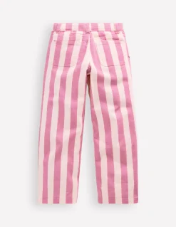 Boden Pantalons|Ensembles Assortis-Jean droit à poches plaquées Rayé rose/ivoire