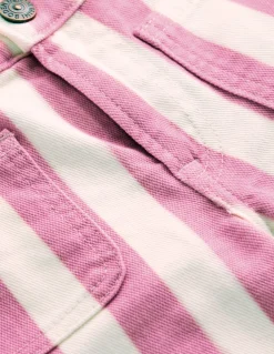 Boden Pantalons|Ensembles Assortis-Jean droit à poches plaquées Rayé rose/ivoire