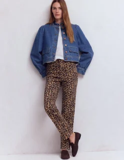 Boden Jeans|Pantalons-Jean droit à taille haute Imprimé Animal