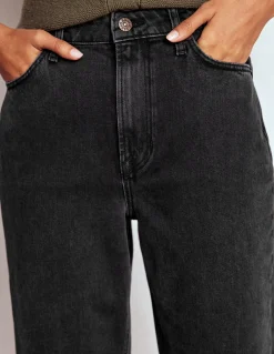 Boden Jeans|Pantalons-Jean droit taille à mi-haute Noir délavé
