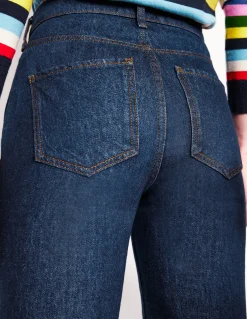 Boden Jeans|Pantalons-Jean droit taille haute Indigo Délavé