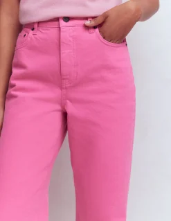 Boden Jeans|Pantalons-Jean droit taille haute Rose vif